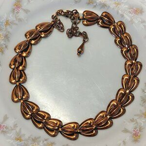 Vintage Women's Choker Necklace Renoir Style Copper